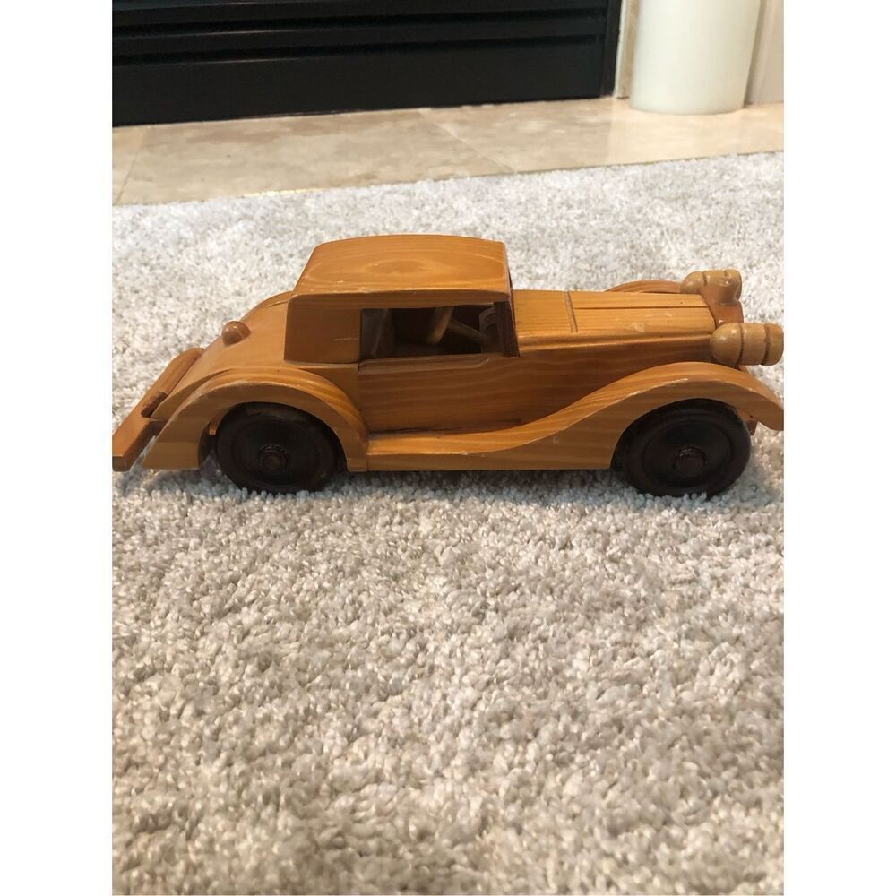 Classic Wooden Model Car Decorative Piece